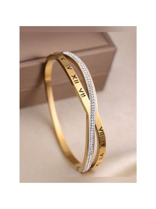 Anthropologie Jewelry - Gold Roman Numeral Bangle Bracelet Q1030
